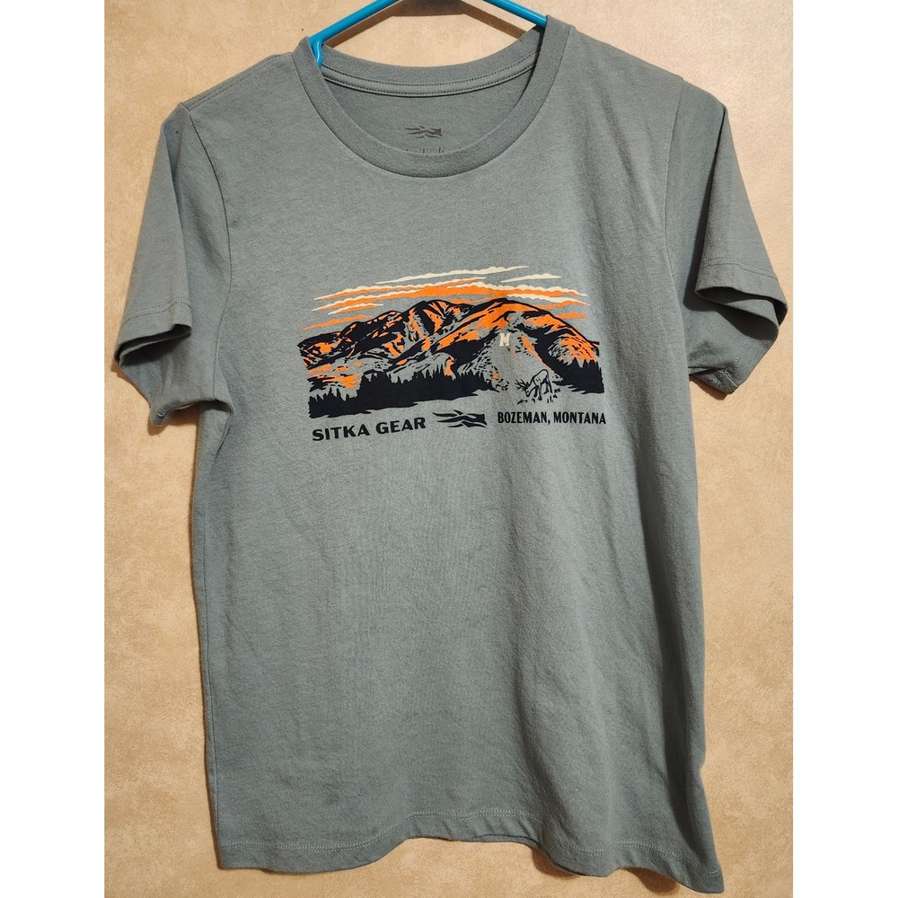 Sitka Gear Bozeman Montana Mountain Graphic T-Shirt Blue Gray Small 600686-BS